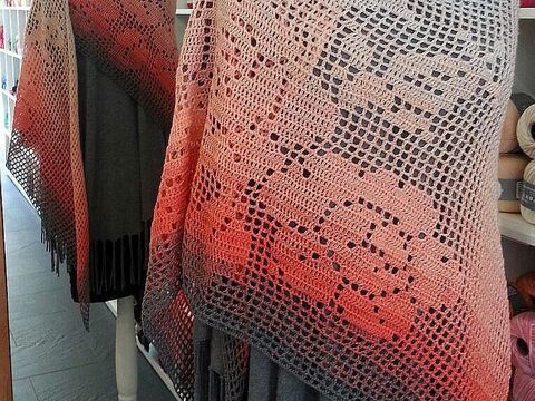 Häkelanleitung Motivtuch Filettuch Sweet Rose