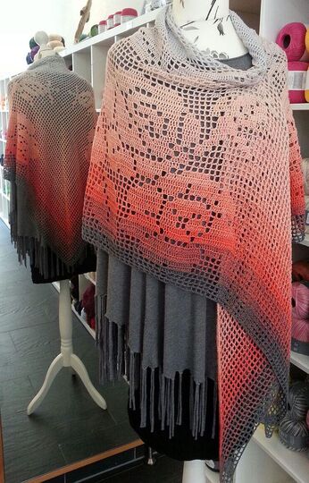 Häkelanleitung Motivtuch Filettuch Sweet Rose