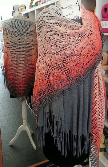 Häkelanleitung Motivtuch Filettuch Sweet Rose