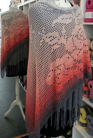 Häkelanleitung Motivtuch Filettuch Sweet Rose