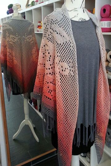 Häkelanleitung Motivtuch Filettuch Sweet Rose