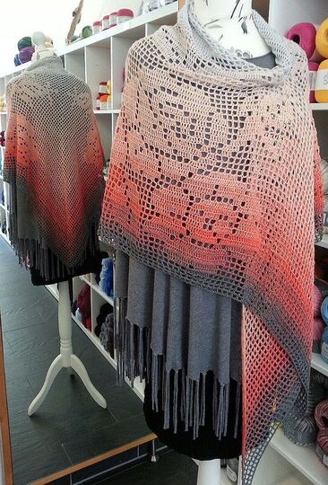 Häkelanleitung Motivtuch Filettuch Sweet Rose