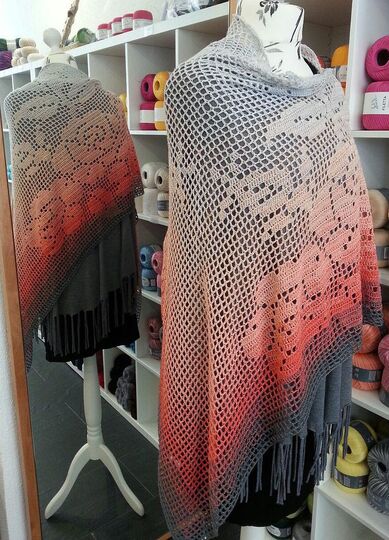 Häkelanleitung Motivtuch Filettuch Sweet Rose