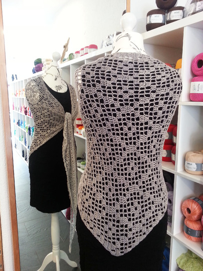 Häkelanleitung Filettuch Rauten quer gehäkelt