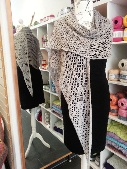 Häkelanleitung Filettuch Rauten quer gehäkelt