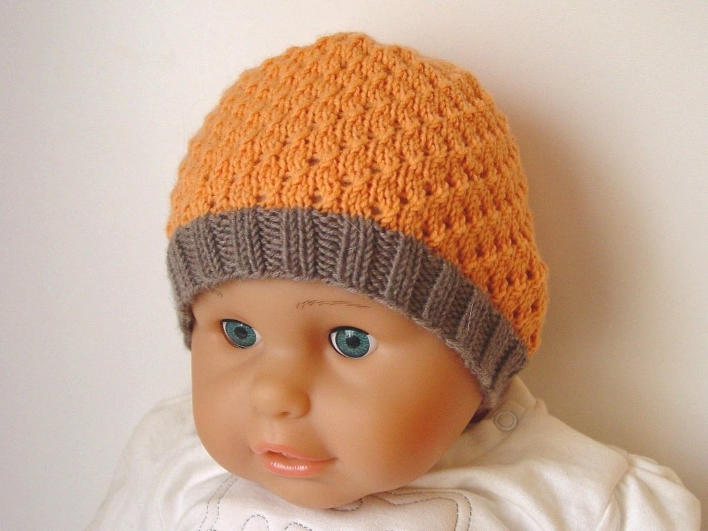 Strickanleitung Babymütze mit Lochmuster, ca. 5 - 12 Monate - Bild 3