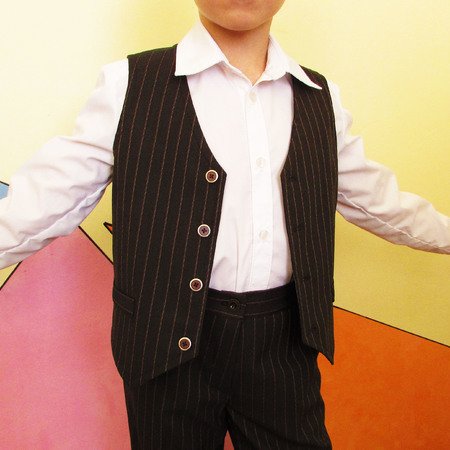 Waistcoat for boy, vest PDF sewing pattern, children PDF sewing patterns. Sizes: 3, 4, 5, 6, 7, 8, 9, 10 to fit  3 to 10 years old.