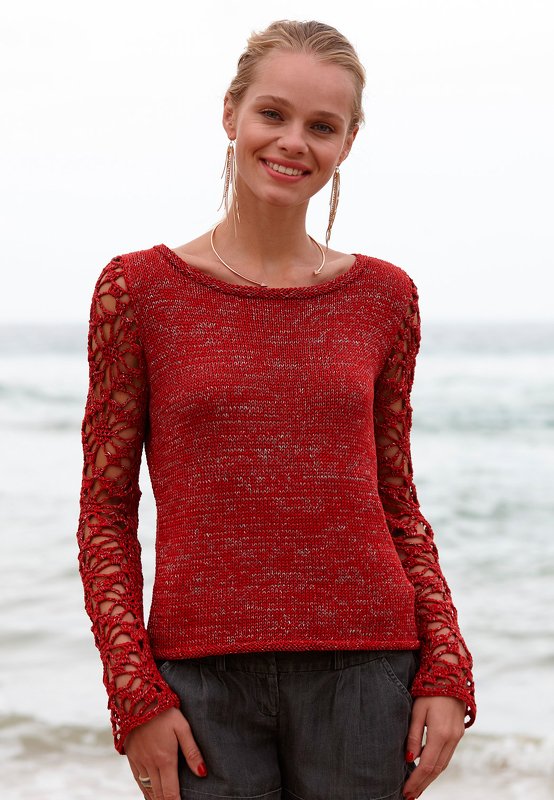 Strickpulli Magda mit gehäkelten Ärmeln - Bild 2