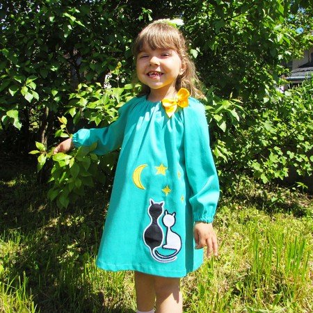 Dress and blouse for girls, toddler, baby, PDF sewing pattern, to fit 1 to 7 years.
