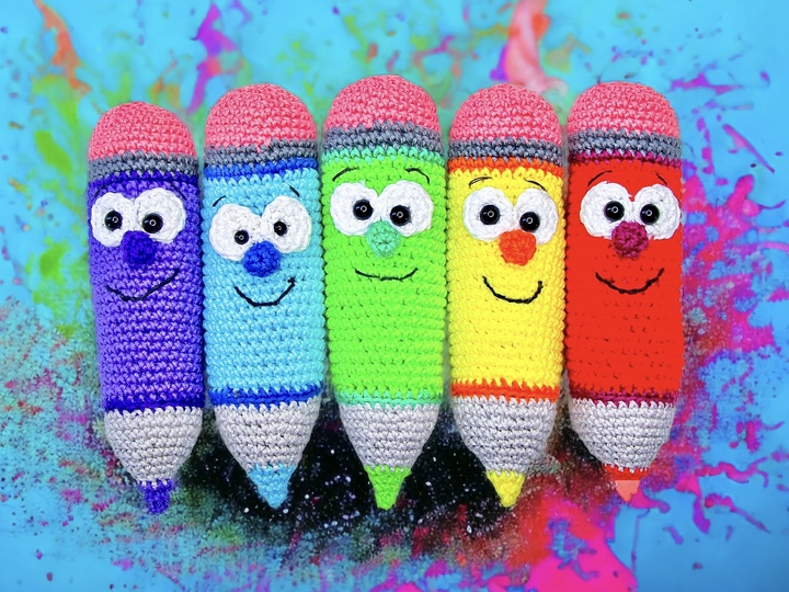 Funny Colored Pencils - Crochet Pattern