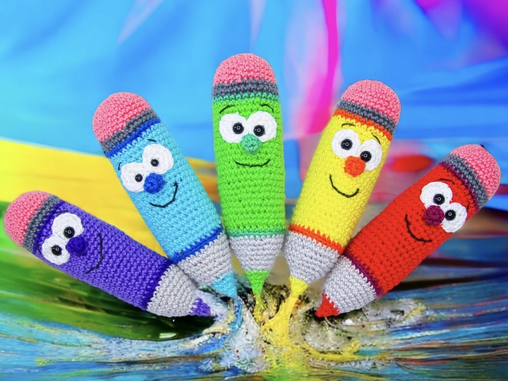 Funny Colored Pencils - Crochet Pattern