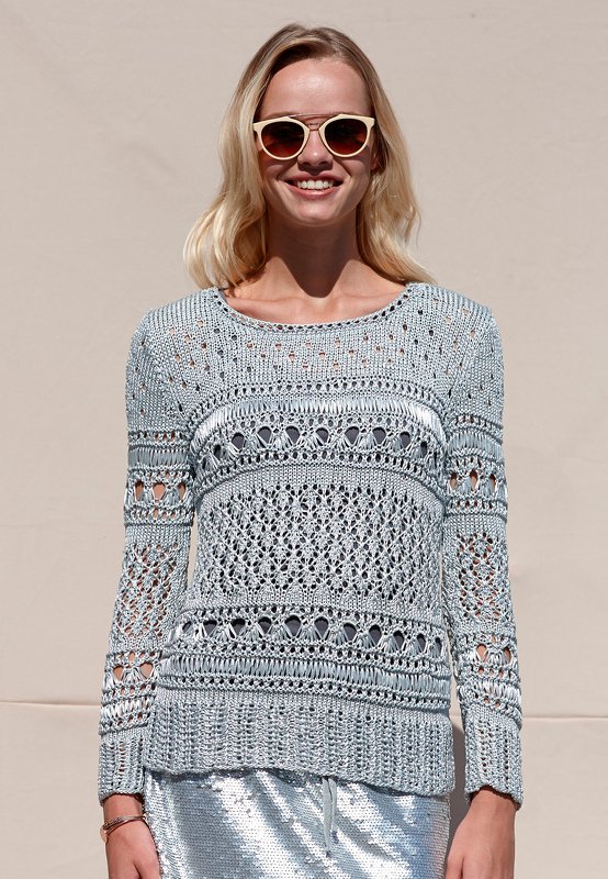 Strickanleitung Pulli Yasamin im Lochmustermix