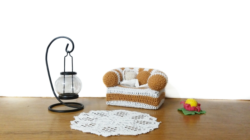 crochet pattern Armchair for tissue box PDF english- deutsch- dutch