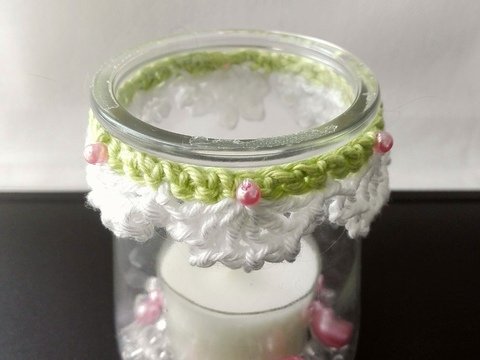 Häkelanleitung Spitzenbordüren-Windlicht