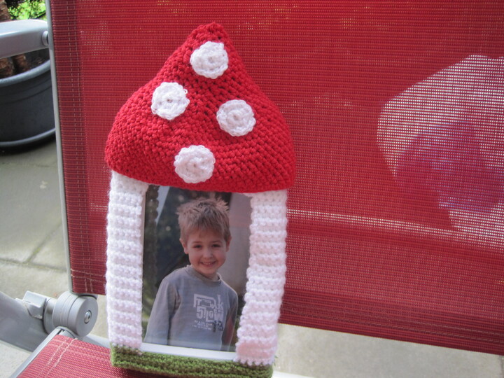 Häkelanleitung Bilderrahmen "Pilzpic" für Rahmen 10x15 cm - auch für Anfänger geeignet