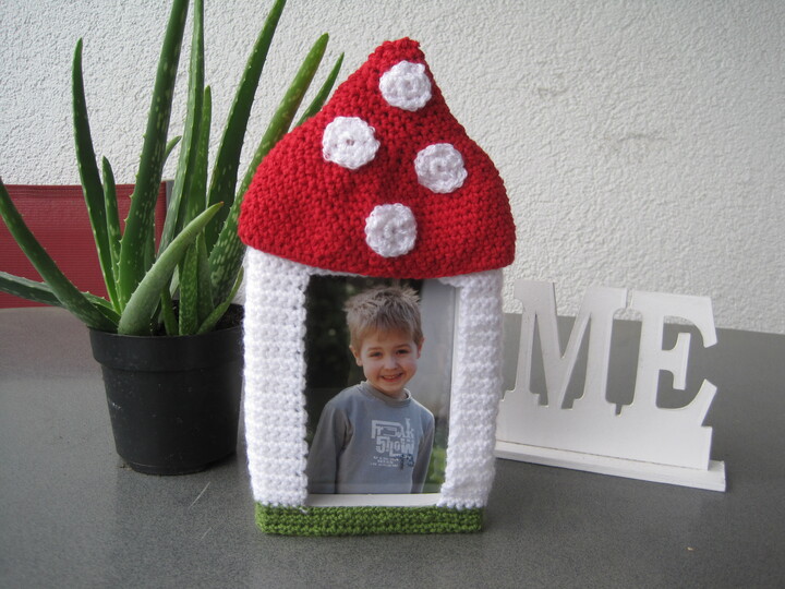 Häkelanleitung Bilderrahmen "Pilzpic" für Rahmen 10x15 cm - auch für Anfänger geeignet