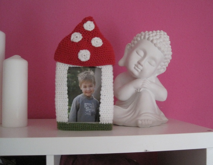 Häkelanleitung Bilderrahmen "Pilzpic" für Rahmen 10x15 cm - auch für Anfänger geeignet