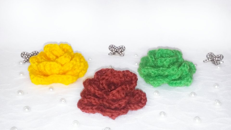 Häkelanleitung Blume rose rosen PDF english- deutsch-dutch