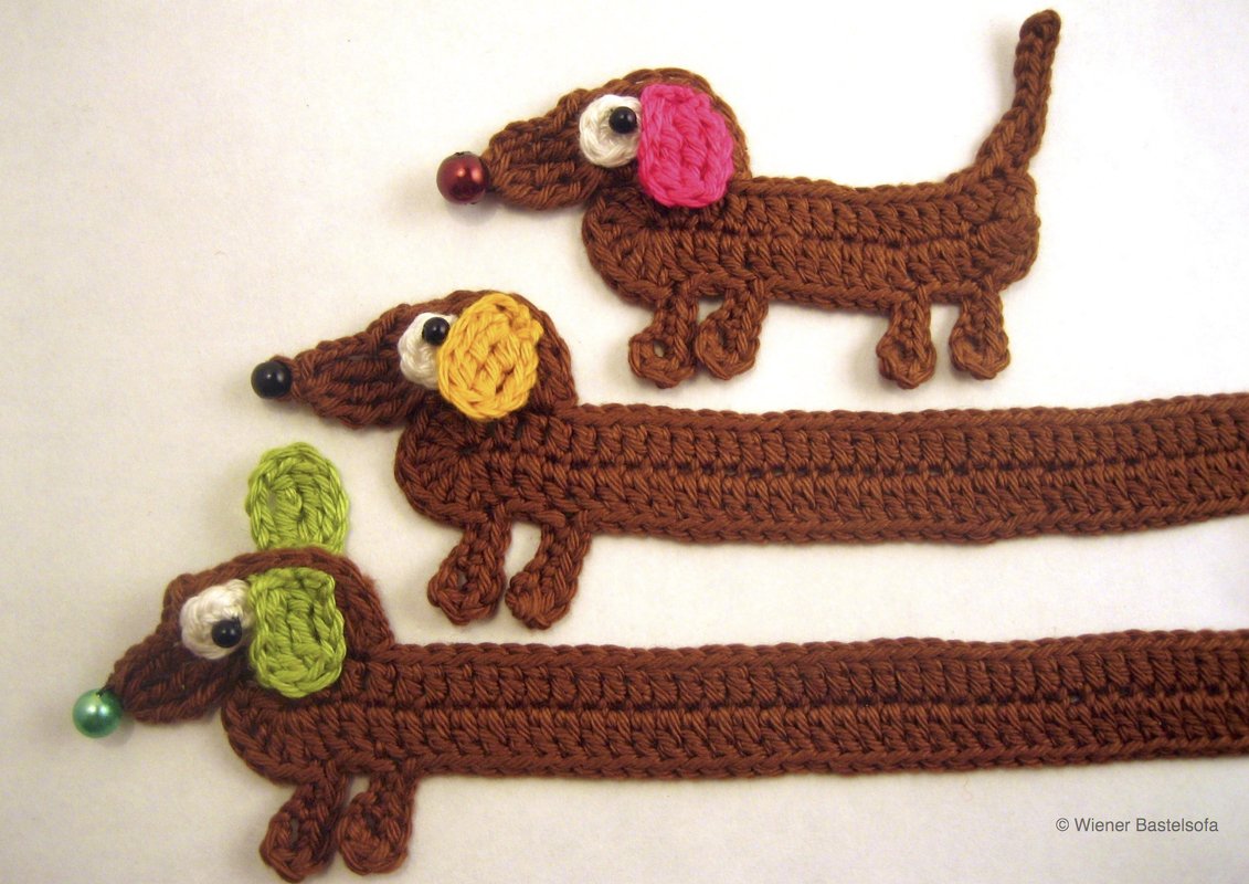 Dackel, Lesezeichen und Applikation in 3 Größen, Hund