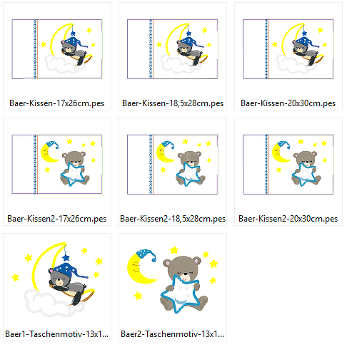 Stickdatei Baby Bär Kissen und Taschenbild - Bild 7