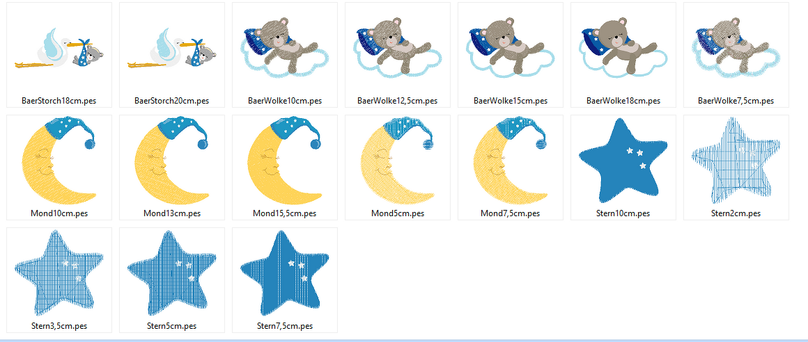 XXL Set Baby Bär Stickdatei