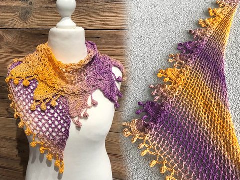 Tuch CLAUDIA mit schönem Häkelzopf