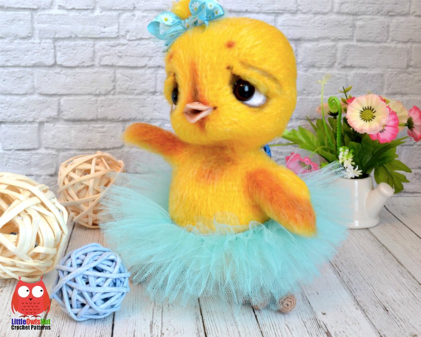 199 Crochet Pattern - Little Chicken Balarina - Amigurumi soft toy PDF file by Ogol CP