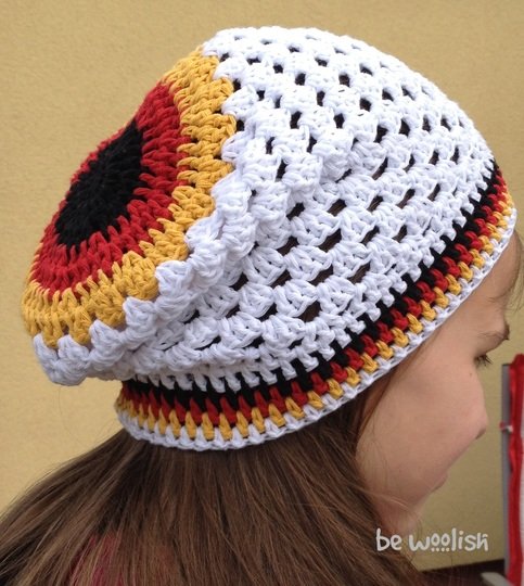 WM - Beanie Deutschland / Fan - Mütze - Häkelanleitung - einfach an alle Größen anzupassen