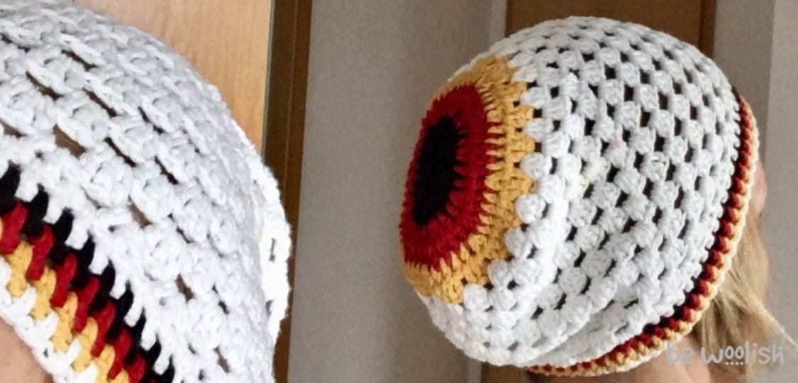 WM - Beanie Deutschland / Fan - Mütze - Häkelanleitung - einfach an alle Größen anzupassen