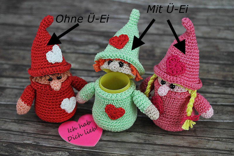 Häkelanleitung Sweepies Ü-Liebes-Wichtel Valentino &amp; Valentina