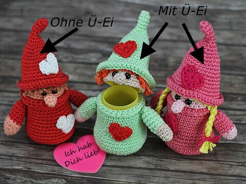 Häkelanleitung Sweepies Ü-Liebes-Wichtel Valentino & Valentina