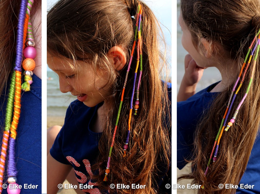 Hairwraps "Summertime" - cooler Haarschmuck - Basteln mit Kindern - Kindergeburtstag
