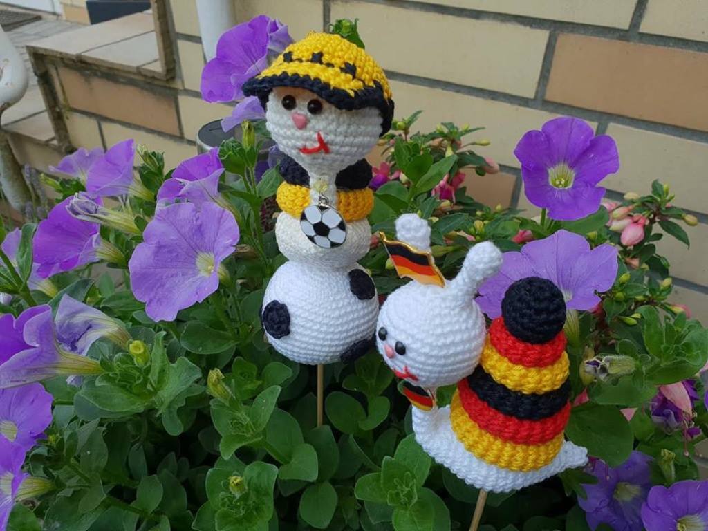 Häkelanleitung Blumenstecker Fan - Schneckchen - Bild 2