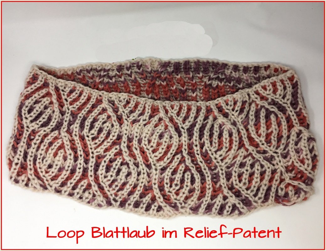 Loop Blattlaub - Relief-Patent - mit 2 Knäuel Woolly Hugs SHEEP