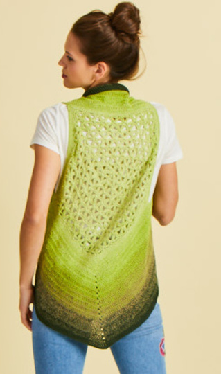 Weste Blütengrafik aus 1 BOBBEL-COTTON gehäkelt