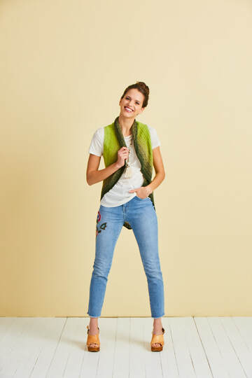 Weste Blütengrafik aus 1 BOBBEL-COTTON gehäkelt