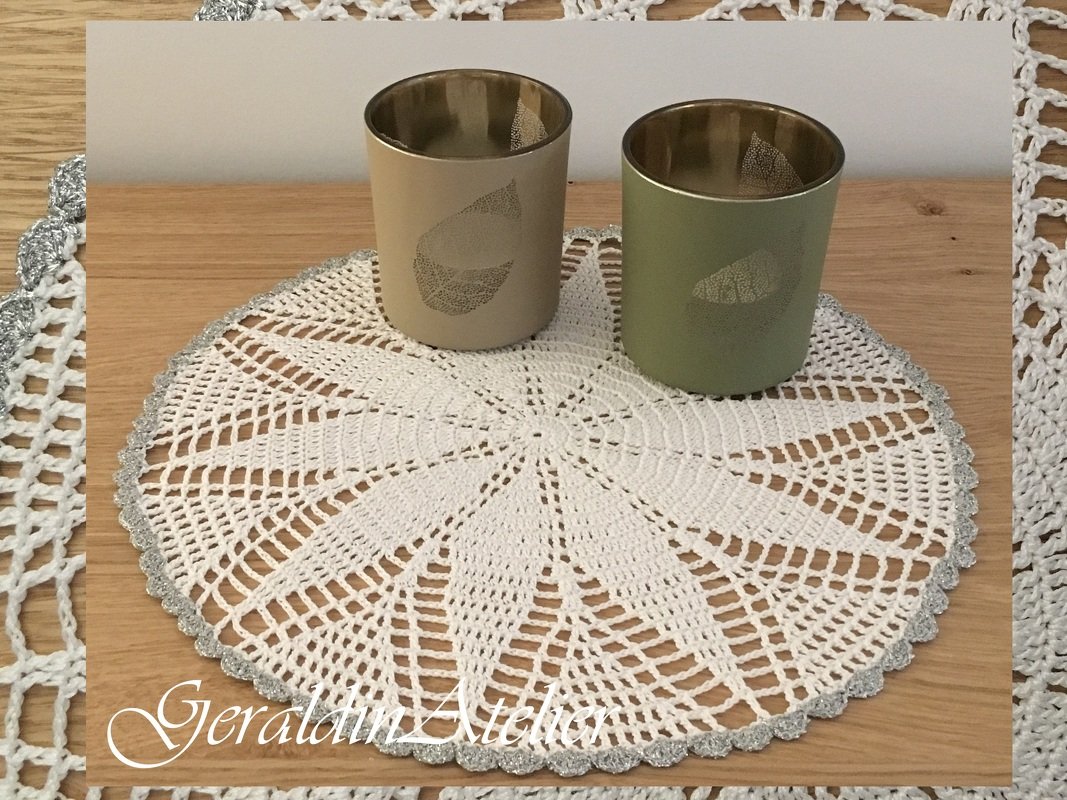 Tischdecke in weiss mit Silberkante - Bild 6