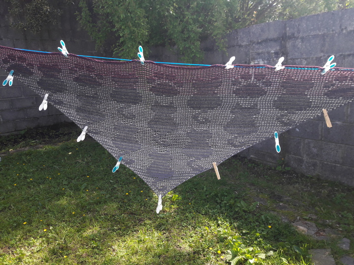 Triangular Shawl "Black Cats"