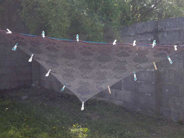 Triangular Shawl "Black Cats"