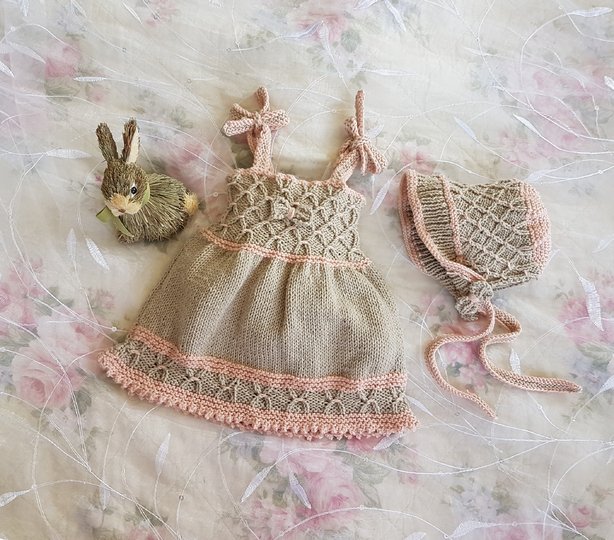 Little Bo-Peep Baby Dress, Bonnet and Bootie Set  (0 - 24 months)