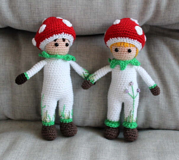 Mushroom Doll Crochet Pattern – Toadstool Couple for Fall Decor (EN & DE)