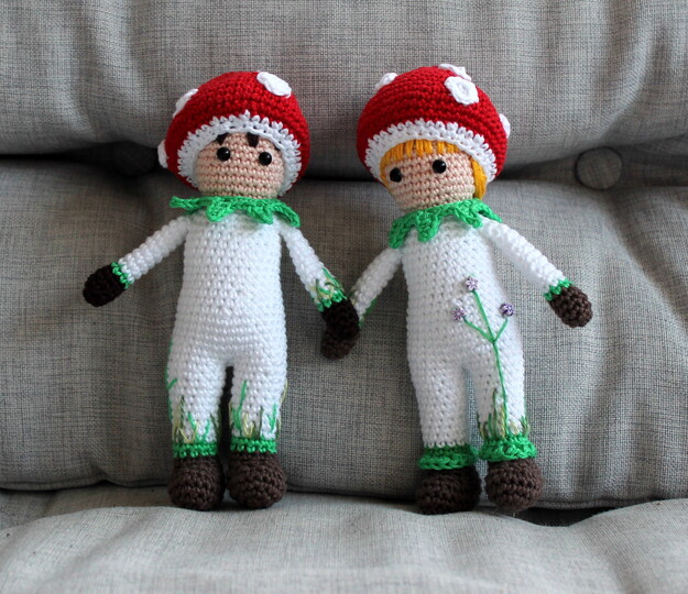 Mushroom Doll Crochet Pattern – Toadstool Couple for Fall Decor (EN & DE)