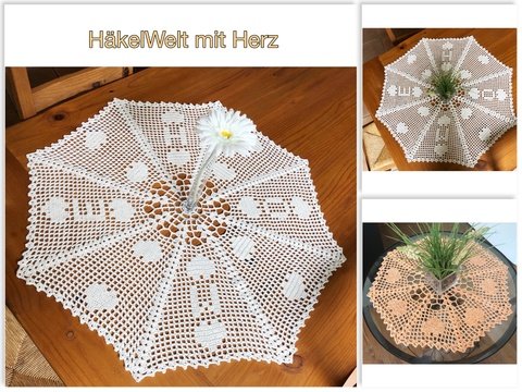 Häkeln / Tischdecke "Home" / in 2 Größen