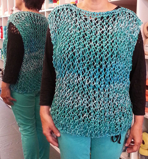 Strick Anleitung Top Lochmuster 3fädig alle Größen