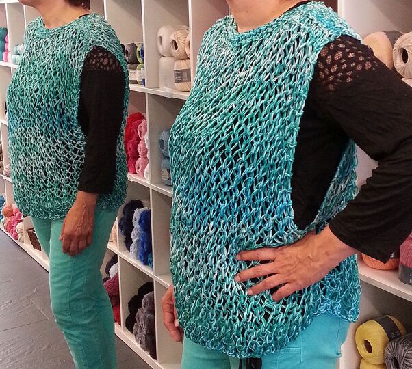 Strick Anleitung Top Lochmuster 3fädig alle Größen