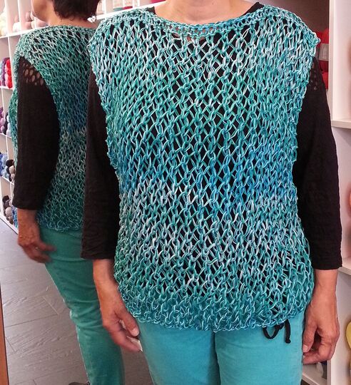 Strick Anleitung Top Lochmuster 3fädig alle Größen