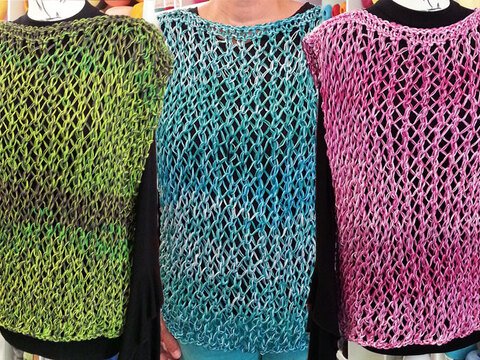 Strick Anleitung Top Lochmuster 3fädig alle Größen