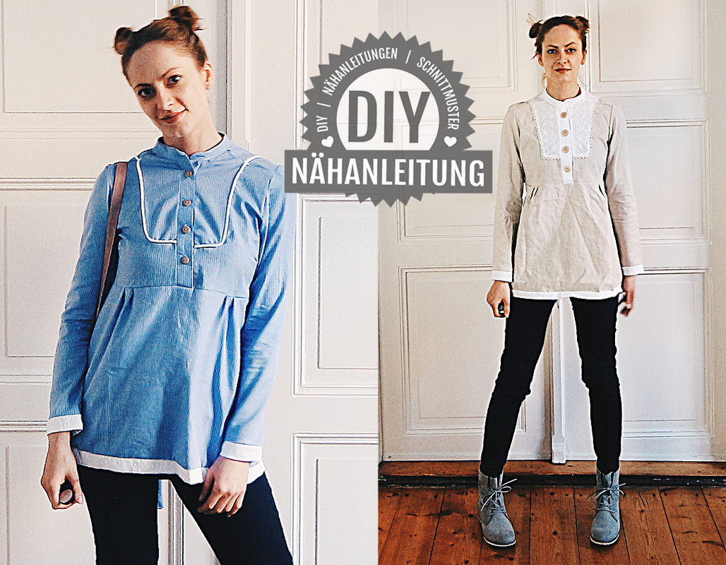 Bluse Polly | 34 – 42 | Kleid Tunika nähen inkl. Schnittmuster