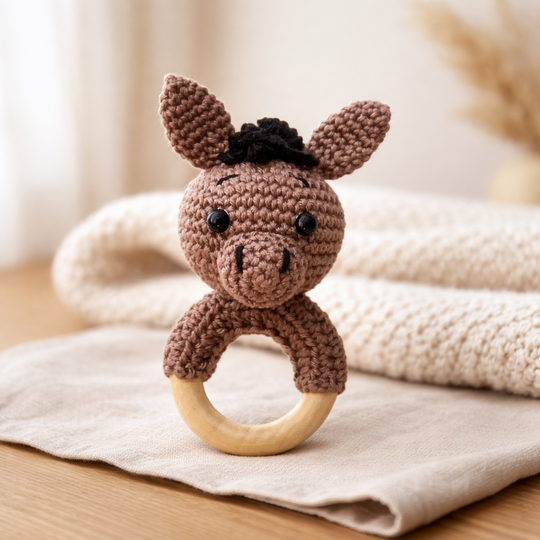 Crochet Pattern Horse Rattle, crochet Babyrattle