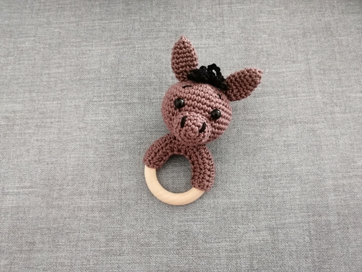 Crochet Pattern Horse Rattle, crochet Babyrattle